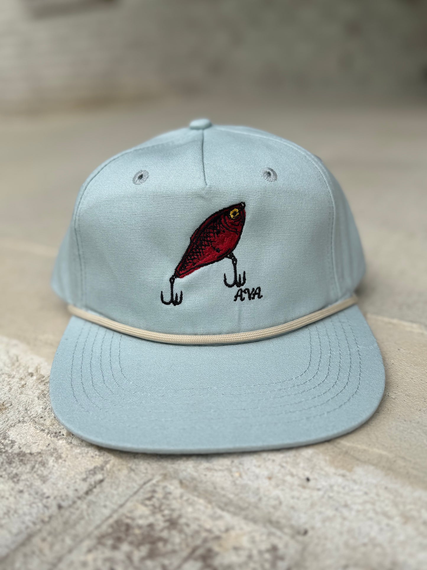 “Red Rattler” Baby Blue Rope Hat