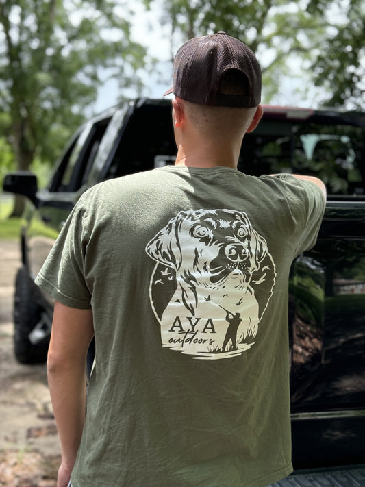 Military Green Short Sleeve Tee w/ Lab Logo