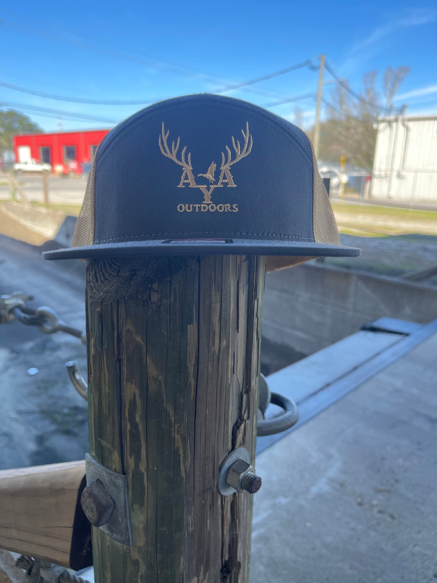 Original Logo 7 Panel Hat Charcoal/ Old Gold