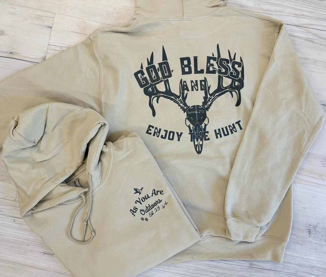 Tan Hoodie W/ Big Buck Logo